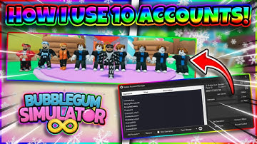 HOW I USE 10 ACCOUNTS AT ONCE IN BUBBLE GUM SIMULATOR INFINITY!!!