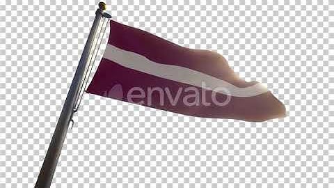 Latvia Flag on a Flagpole with Alpha-Channel | Motion Graphics - Envato elements