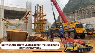 Installation of 20TON tower crane day 1| MRTVQ17B7