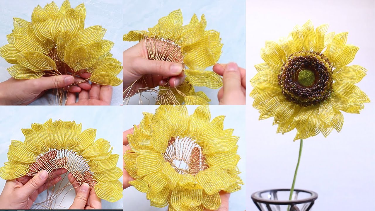 Preview: French beaded sunflower