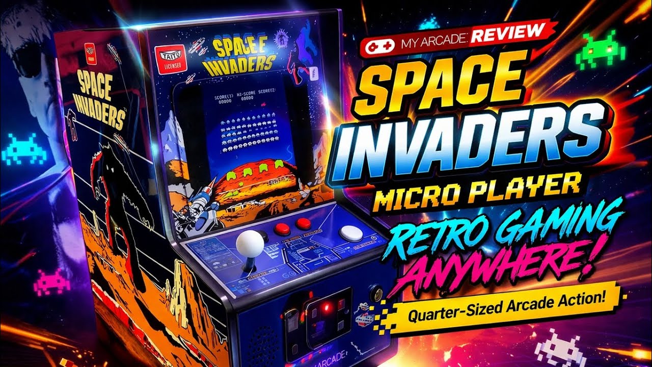 My Arcade Space Invaders micro player premium review - YouTube