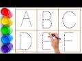 Alphabet, ABC song, ABCD, A to Z, Kids rhymes, collection for writing along dotted lines for toddler