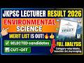 JKPSC Lecturer Environmental Science Result 2026 🔥 Merit List Out | Cut Off | Selection List