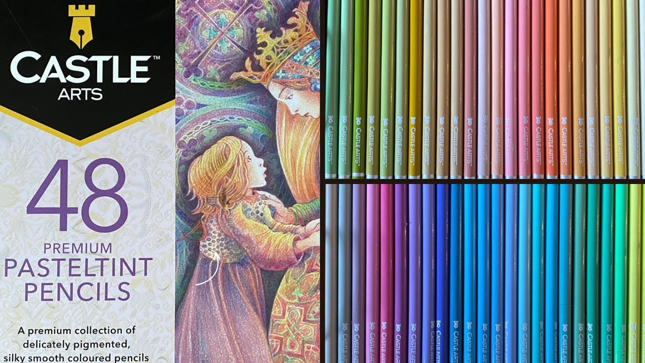 CASTLE ARTS 48 PASTELTINT PENCILS - UNBOX & SWATCH