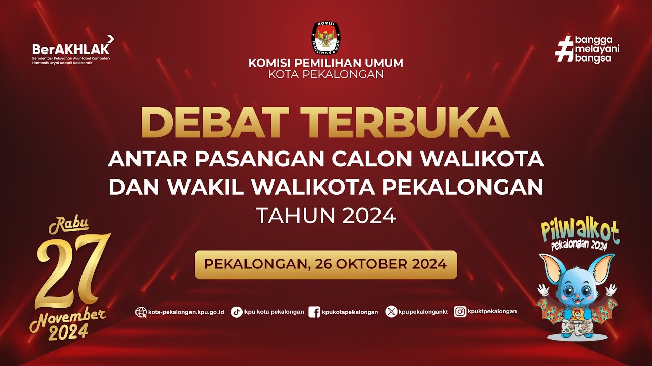 [LIVE] DEBAT PUBLIK PERTAMA CALON WALIKOTA DAN WAKIL WALIKOTA PEKALONGAN 2024