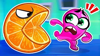 Yummy Healthy Food Song | PacMan Game Adventure Story | Cartoon | Slick Slime Sam screenshot 4