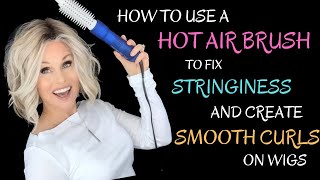 HOW TO use HOT AIR BRUSH to FIX stringiness in wigs! CREATE smooth curls | Raquel Welch UNFILTERED