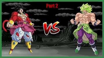 [M.U.G.E.N] SSJ4 Broly KN Edit VS DBS Broly Part 2 (DBS Broly Released)