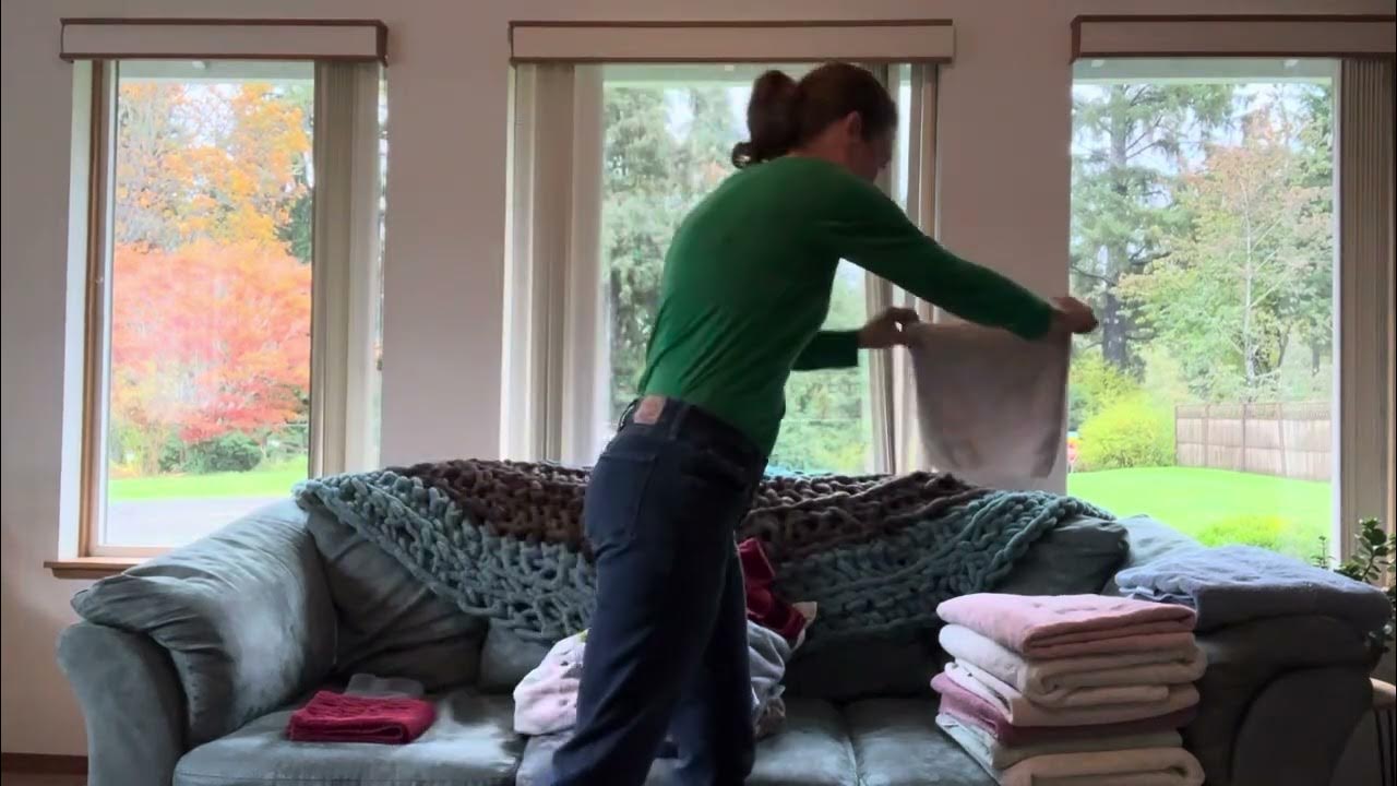 Folding towels November 5 2023 asmr YouTube