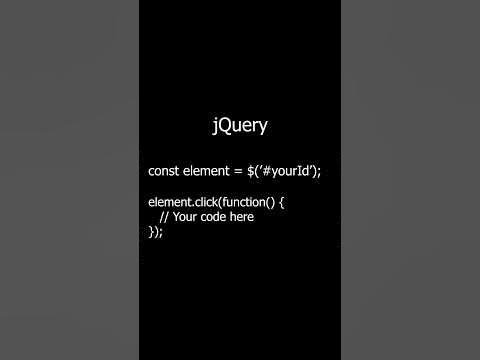 Javascript vs jQuery - Click Event Listener - YouTube
