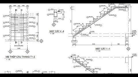 AutoCAD vẽ thép cầu thang
