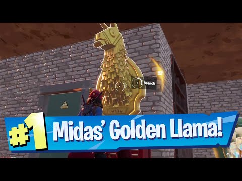 Video: Fortnite Midas 'gyldne Lama-placering: Hvor Man Finder Den Gyldne Lama Mellem En Junkyard, En Tankstation Og En Campingplads Med Campingpladser