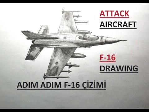 F-16 SAVAŞ UÇAĞI ÇİZİMİ / KARAKALEM F 16 ÇİZİMİ / ADIM ADIM JET UÇAĞI ÇİZİMİ