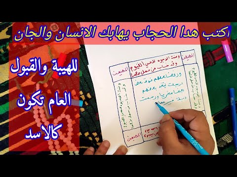 اكتب هدا الحجاب للهيبة والقبول يهابك الانس والجان عمل المشايخ الاقدام روحانيات