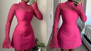 How to Cut and sew a Simple turtle neck dress with a Stylish yoke and Sleeves.