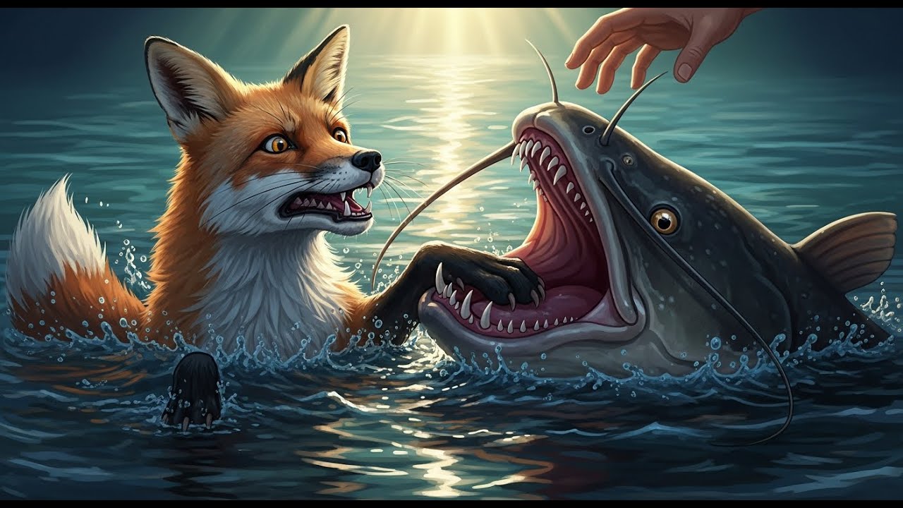 fox rescue, wildlife rescue, animal rescue, catfish attack, and animal emergency