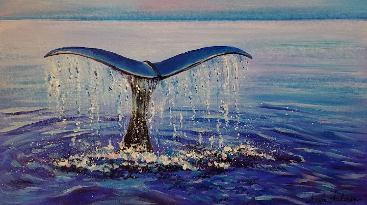 Easy Beginner Acrylic Painting Whale Tail Ocean LI...