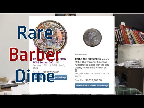 One of the Rarest Dimes In The World The 1894-S Barber Dime - 24 Minted Only 9 Known