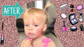 CUTE BABY loves make up | WOW I wasn't expecting this