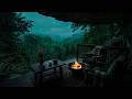 🌧️ Fall Asleep Fast (NO ADS) 😴 | Heavy Rainstorm, Thunder & Cozy Fireplace Sounds for Deep Sleep