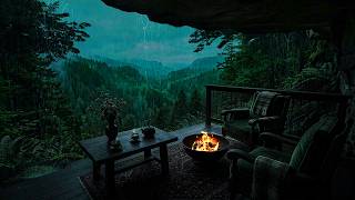 🌧️ Fall Asleep Fast (NO ADS) 😴 | Heavy Rainstorm, Thunder & Cozy Fireplace Sounds for Deep Sleep