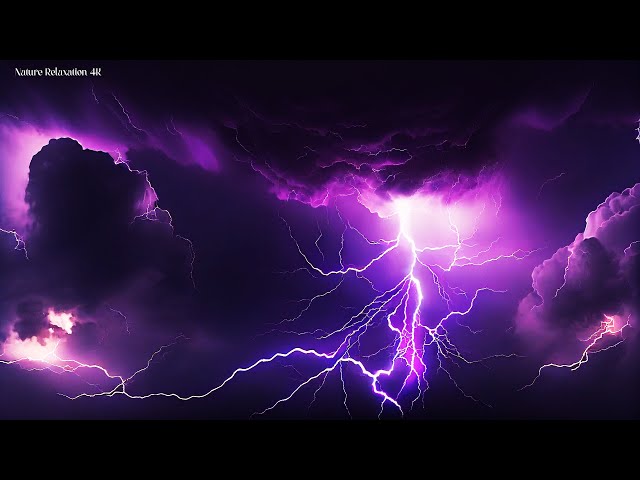 Relaxing Rain, Thunder & Lightning Ambience for Sleep ☔ HD Nature Video⛈️Heavy Thunderstorm Sounds class=