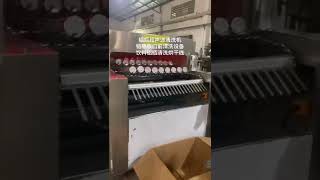 Ultrasonic cleaning machine for beverage aluminum bottle before closing