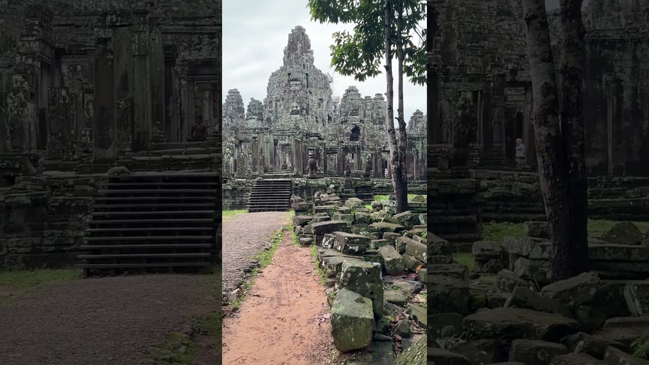 Monkeys at Bayon temple, Angkor Cambodia