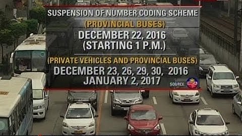 Suspension of number coding scheme