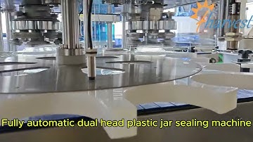 Fully automatic dual head plastic jar sealing machine