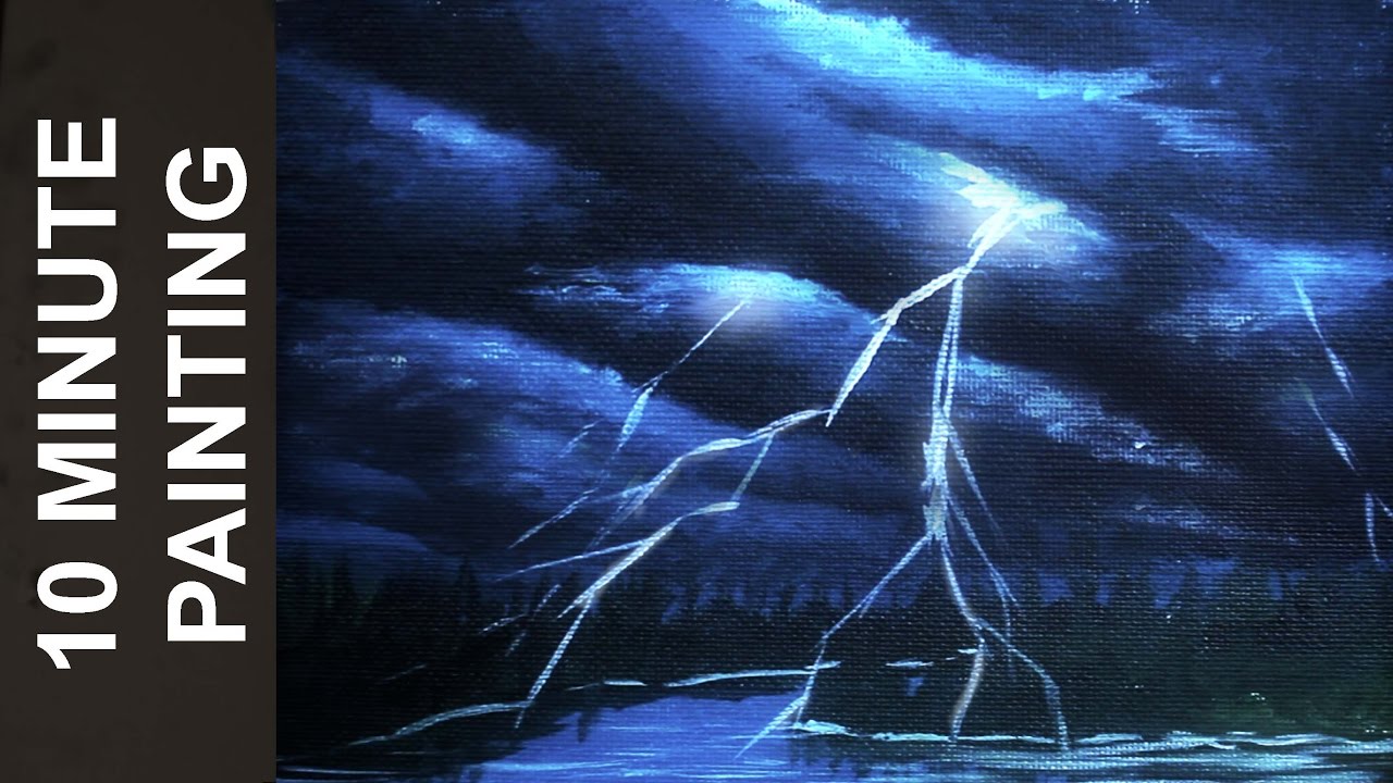 Painting Storm Clouds and Lightning with Acrylics in 10 Minutes! - YouTube