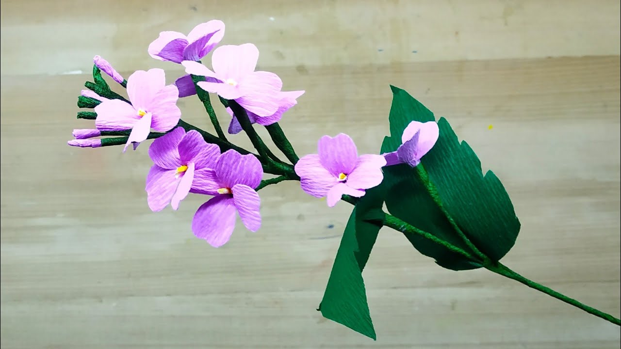 Diy how to make Crepe paper flowers Dame's Rocket