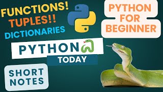 Functions, Dictionaries, Tuples|| Python_Today🐍 || Python_For_Beginners || Python_Basics || 🚀