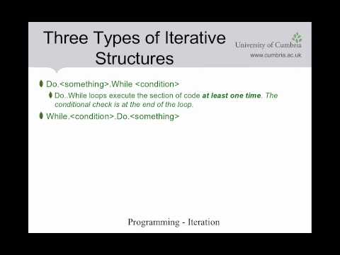 ABMC4007 (Part 5 - 2) The Three Main Types of Iterative Structure.