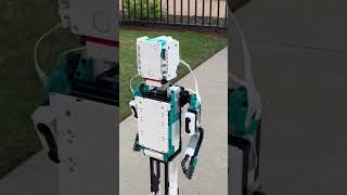 Megabot the advanced Lego mindstorms humanoid robot went outside for a walk