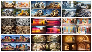 Interior/Exterior design ideas by famous artists, Architecture Midjourney Prompts