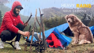 Solo Camping In Heavy Rain || Relaxing Rain Camping || The Umar