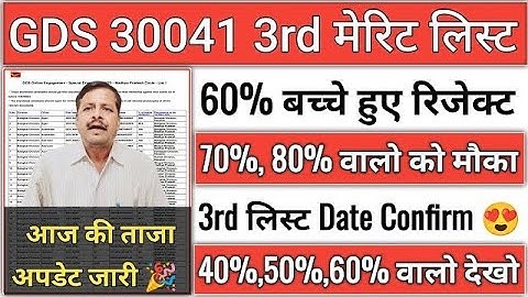 GDS 3rd merit list 2024 kab aayega | gds 3rd merit list 2024 | GDS 3rd merit list cutoff 2024 | GDS