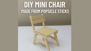 Miniature Patio Chair DIY – Dollhouse Furniture Made from Popsicle Sticks