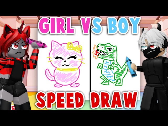 GIRL vs BOY Speed Draw! | Roblox class=