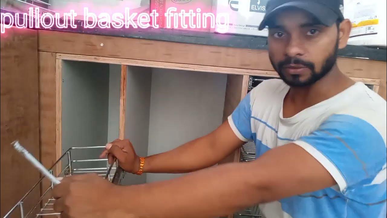 pullout basket fittings kaise karte hain//kitchen basket fitting