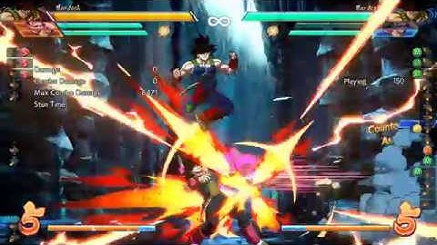 Bardock block-string with Kid Buu Assist