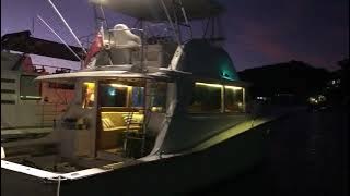 Detroit diesel 8V71 2 stroke twin engines idling in the MV Highlander