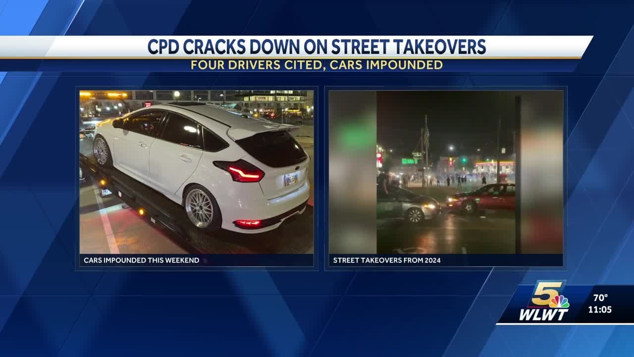 Cincinnati police impound several cars after reported street takeover ...
