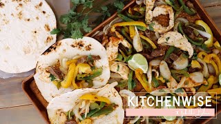 Sheet Pan Steak and Chicken Fajitas