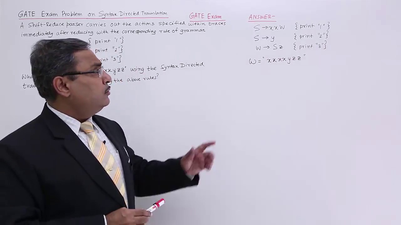 Syntax directed translation gate exercise 2 youtube