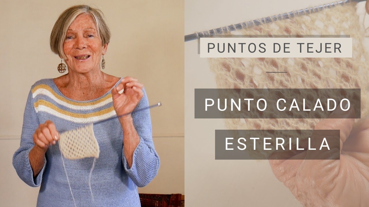 Punto calado esterilla a dos agujas fácil 🧶 