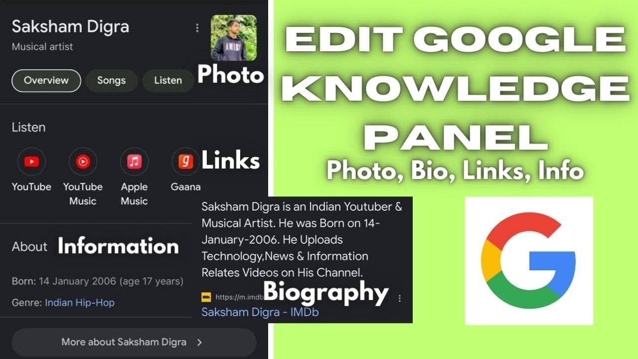 How to add image, bio, links in Google Knowledge Panel, Add Featured