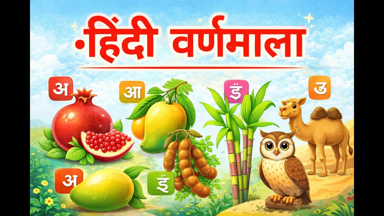 हिंदी वर्णमाला  (स्वरवर्ण  और  व्यंजनवर्ण)  #Kids, #UKG,#LKG,#Nursery,#preschool, #kindergarden,#pre