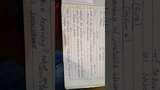 b.ed 1st year 2018 creating an inclusive school paper #ccsumeerut #ccs #viral #exam #subscribe